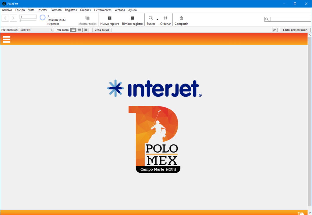 Aplicación FileMaker